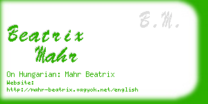 beatrix mahr business card
